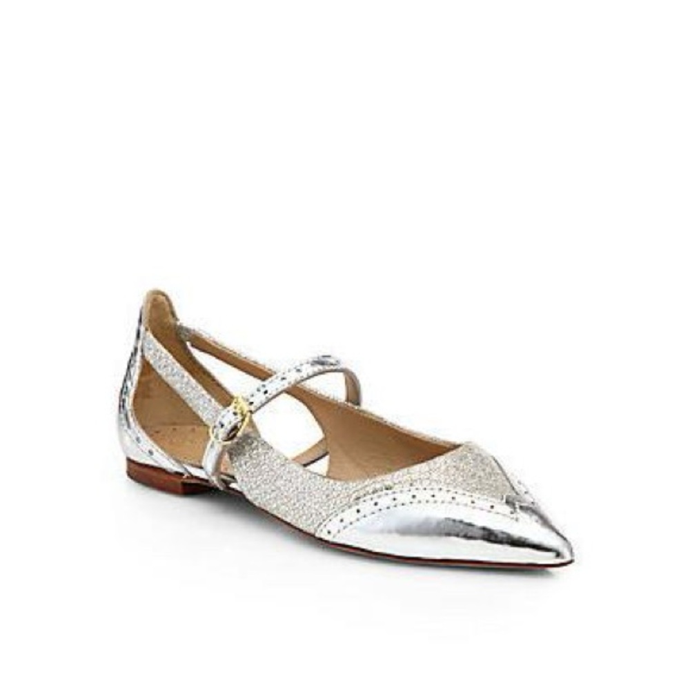 Tory Burch Silver Glitter Women's Flats size 6